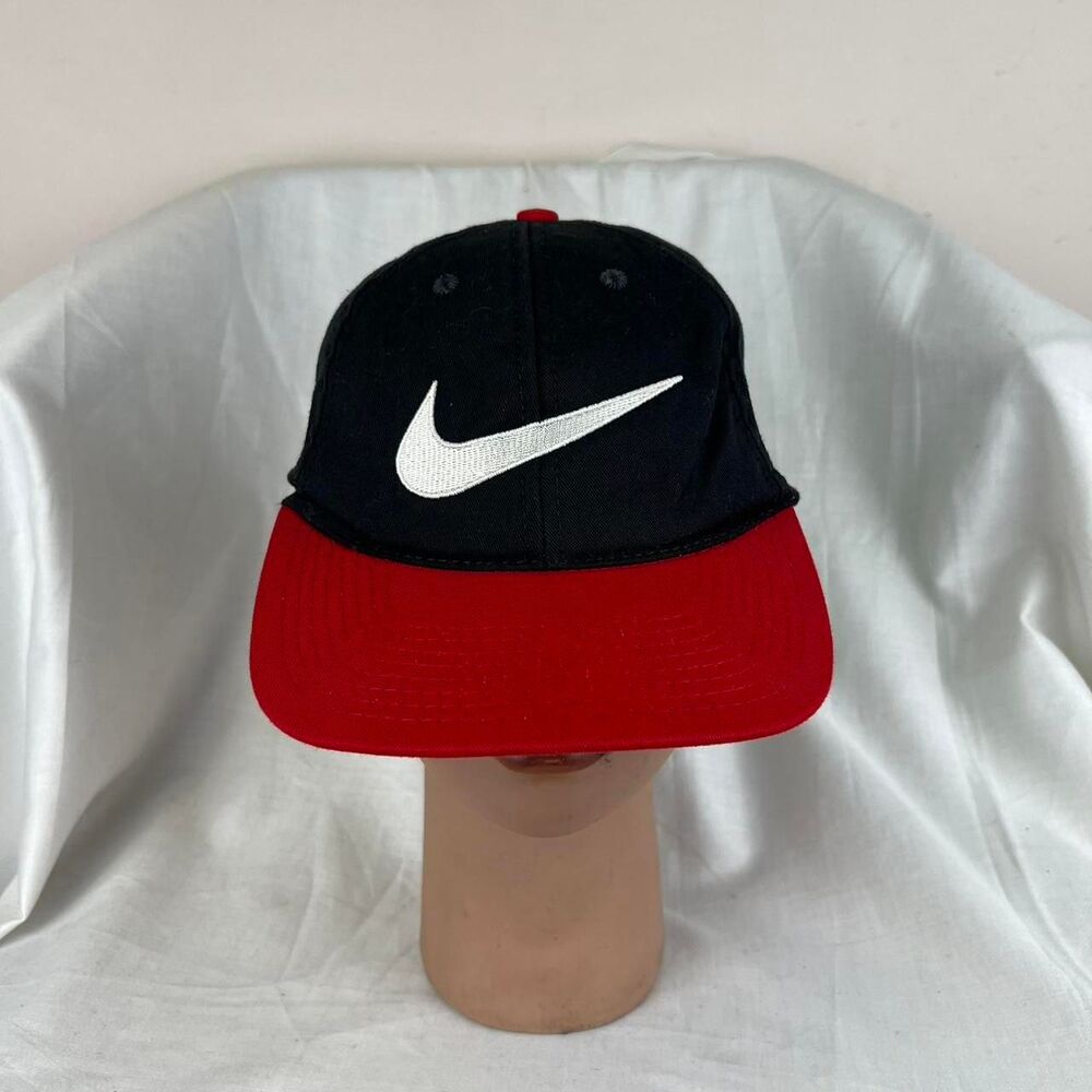 Vintage 90s Nike Swoosh Logo Red and black Baseball Cap